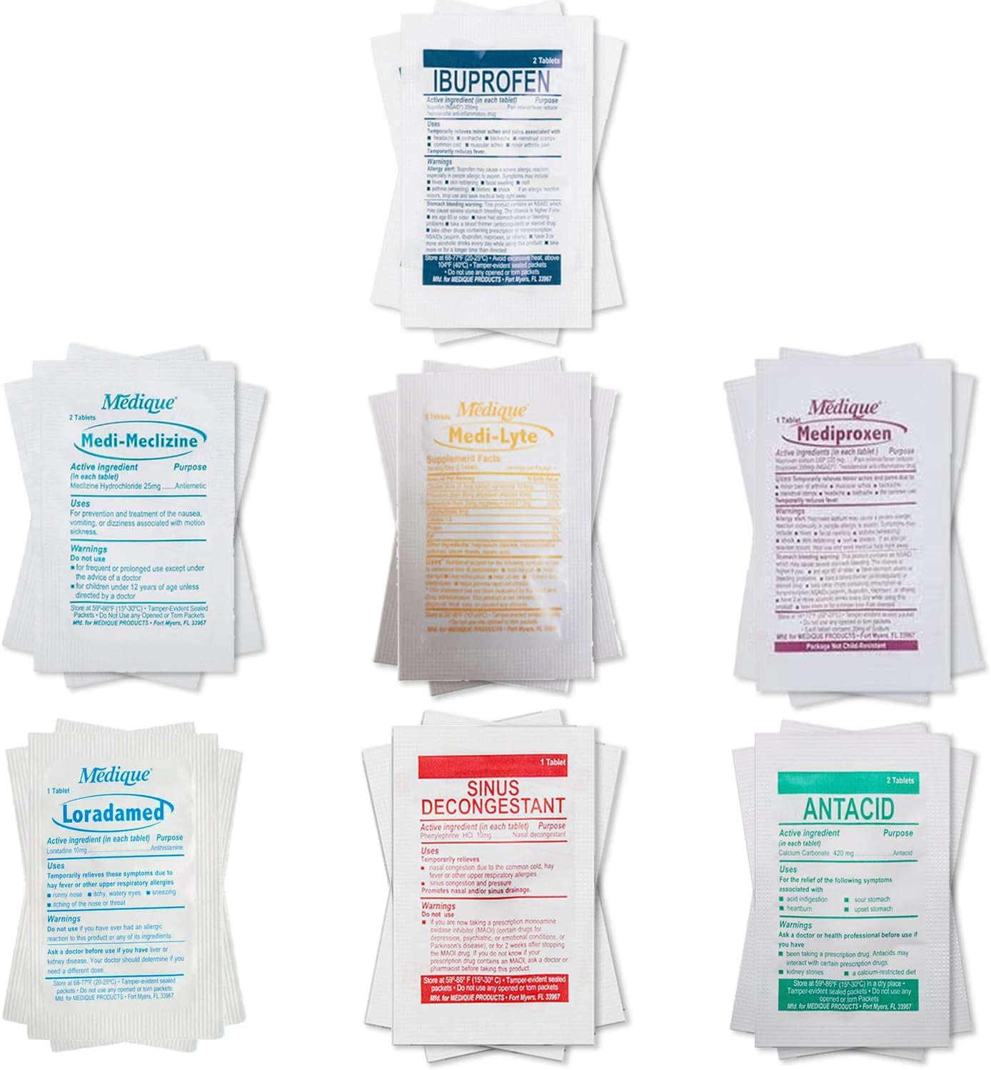 Travel RX Travel Medicine Pack Medication Variety for Travel with Bag