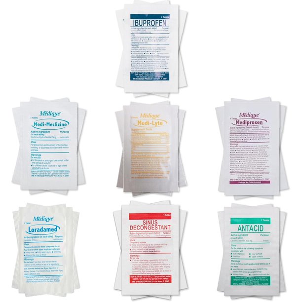 Travel RX Travel Medicine Pack Medication Variety for Travel with Bag for Indigestion, Upset