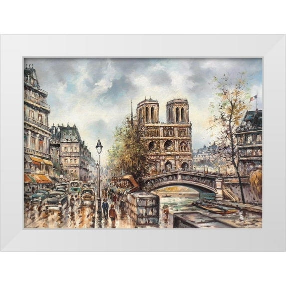 Bertrand, Yves 32x24 White Modern Wood Framed Museum Art Print Titled - Paris View IV