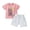 Pink, variant on Bagilaanoe 2pcs Toddler Baby Girl Easter Outfits Shorts Set Short Sleeve Letter Print T Shirt Tops + Shorts 6M 12M 18M 24M 3T Kids Casual Summer Clothes