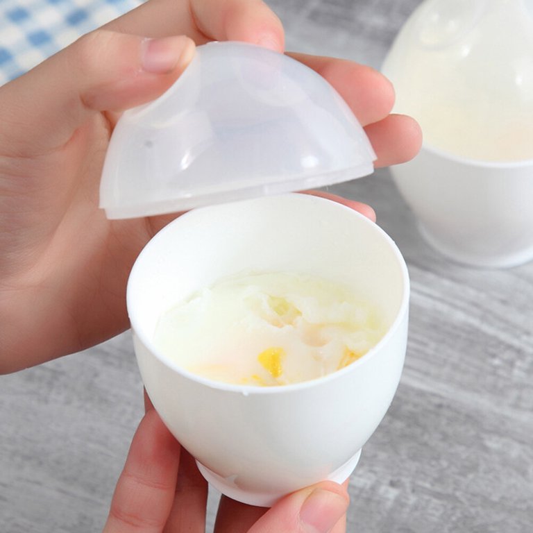 Mini Egg Cooker, 6pcs Microwave Steamed Egg Cup Mini Egg Cooker Portable  Egg Poacher for Home Kitchen (White)