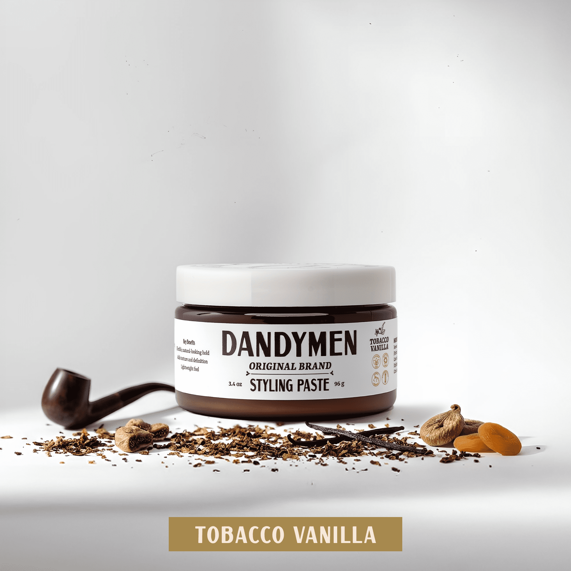 Dandymen Versatile Men's Hair Styling Paste, Medium Hold, Tobacco