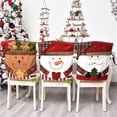 thumbnail image 4 of Christmas Dining Chair Slipcover, Cute Snowman Elk Santa Claus Back Chair Cover for Dining Room Chairs Holiday Decorations Xmas Indoor Decor, 4 of 5