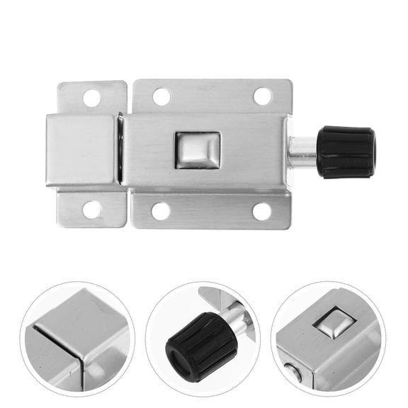 OULII 8Pcs Plated Silver Door Safety Lock Stainless Steel Slide Bolt for Doors