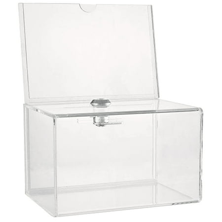 

Tinksky Clear Acrylic Box Multi-functional Ballot Box Suggestion Solicitation Box Voting Holder With Lock