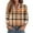 Orange, variant on Gnshining Plaid Shirt for Women Long Sleeve Collared Button Down Casual Pullover Fall Fashion Daily Outfits