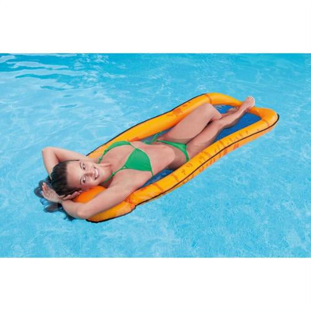 INTEX Inflatable Mesh Lounge Floating Raft w/ Headrest (Colors Vary)