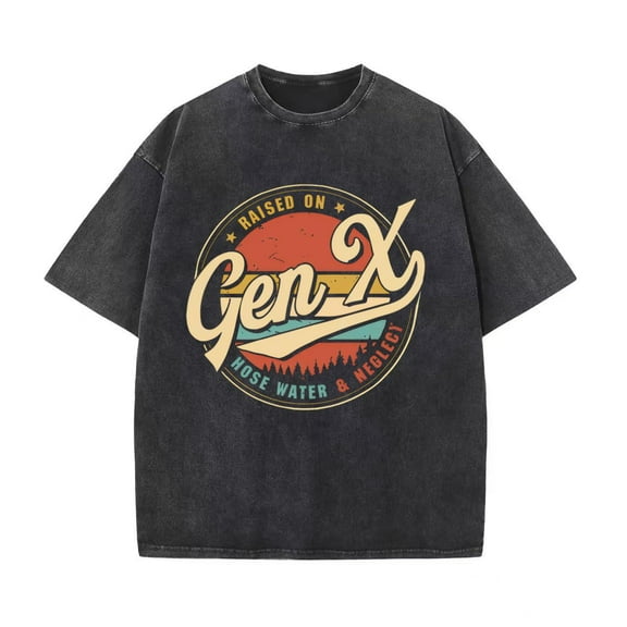 Funny Graphic Tee,Tops Has"Gen X"themed Graphic,Round Neck Regular Fit T-shirts, Size(S-2XL)