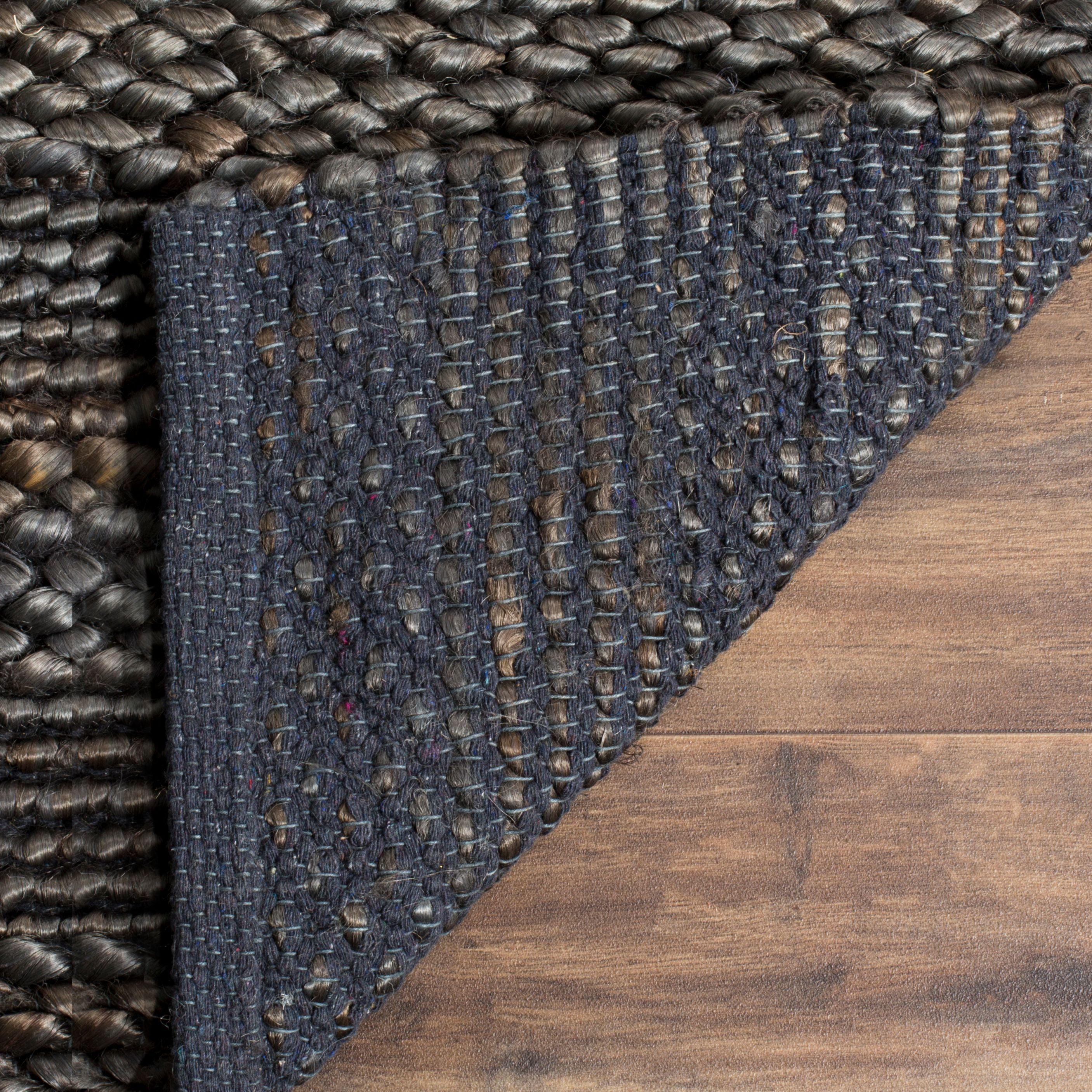 SAFAVIEH Natural Fiber Henrika Braided Runner Rug, Charcoal, 2'3" x 14'