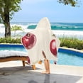 thumbnail image 3 of Yayeee Kids Hooded Towels Toddler Soft Absorbent Beach Bathing Wrap 50" x 23.5", Cute Cherry, 3 of 5
