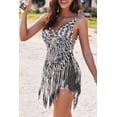 thumbnail image 5 of Oudiya Women Beach Swimsuit Cover Up Crochet Bikini Bathing Suit Coverups Summer Swimwear Tassel Dress, S-3XL, 5 of 6