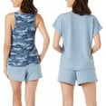 thumbnail image 2 of Lucky Brand Women's 3 Piece Pajama Lounge Set, Tee, Tank, & Short (Faded Denim, XL), 2 of 2