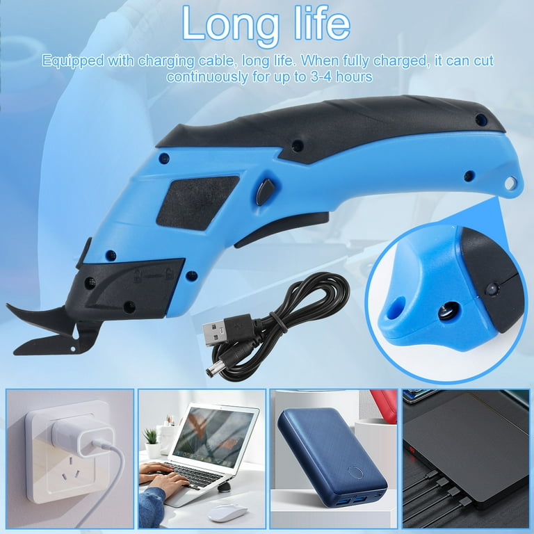 Rechargeable Cutting Tools Electric Scissors PVC Leather Shears Cutting  Tool with USB Cable for Crafts Sewing Cardboard