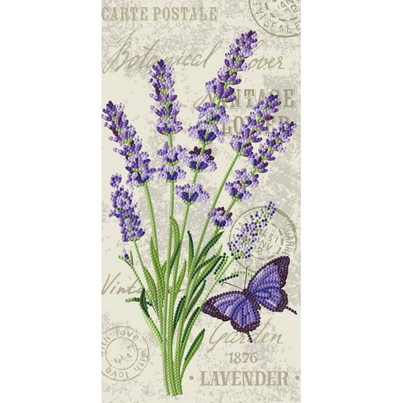 Diamond Dotz Décor French Lavender Diamond Painting Kits for Adults - Floral Diamond Art Kits a Relaxing Creative Craft Kit with Dotz Gems 15.8x7.9