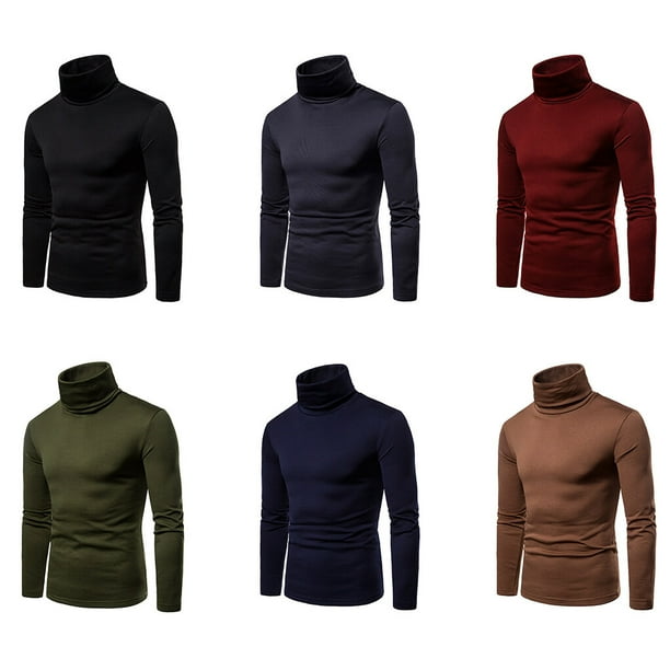 Qarigey Hombres Camisa termica Cuello alto Jersey Invierno Oficina Escuela Ropa interior Type5 NO5 Walmart en linea
