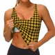 thumbnail image 3 of Fotbe Retro Yellow and Black Houndstooth Sujetador Deportivo Largo sin Aros para Mujer con Almohadillas y Soporte Medio, Transpirable y Absorbente, Camiseta Tipo Chaleco o Tank Top-X-Large, 3 of 8