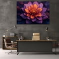 thumbnail image 5 of Mudket Purple and Orange Lotus Flower Canvas Wall Art, Floral Botanical Wall Decor, Framed Ready to Hang Artwork for Living Room Bedroom Bathroom Spa - 12"L x 8"W, 5 of 10