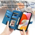 thumbnail image 4 of TECH CIRCLE For Galaxy A22 5G Wallet Case,Embossed Flower PU Leather Folio Flip Protective Zipper Wrist Strap RFID Blocking Card Holder Stand Case for Samsung Galaxy A22 5G 6.6" 2021,Pink, 4 of 7