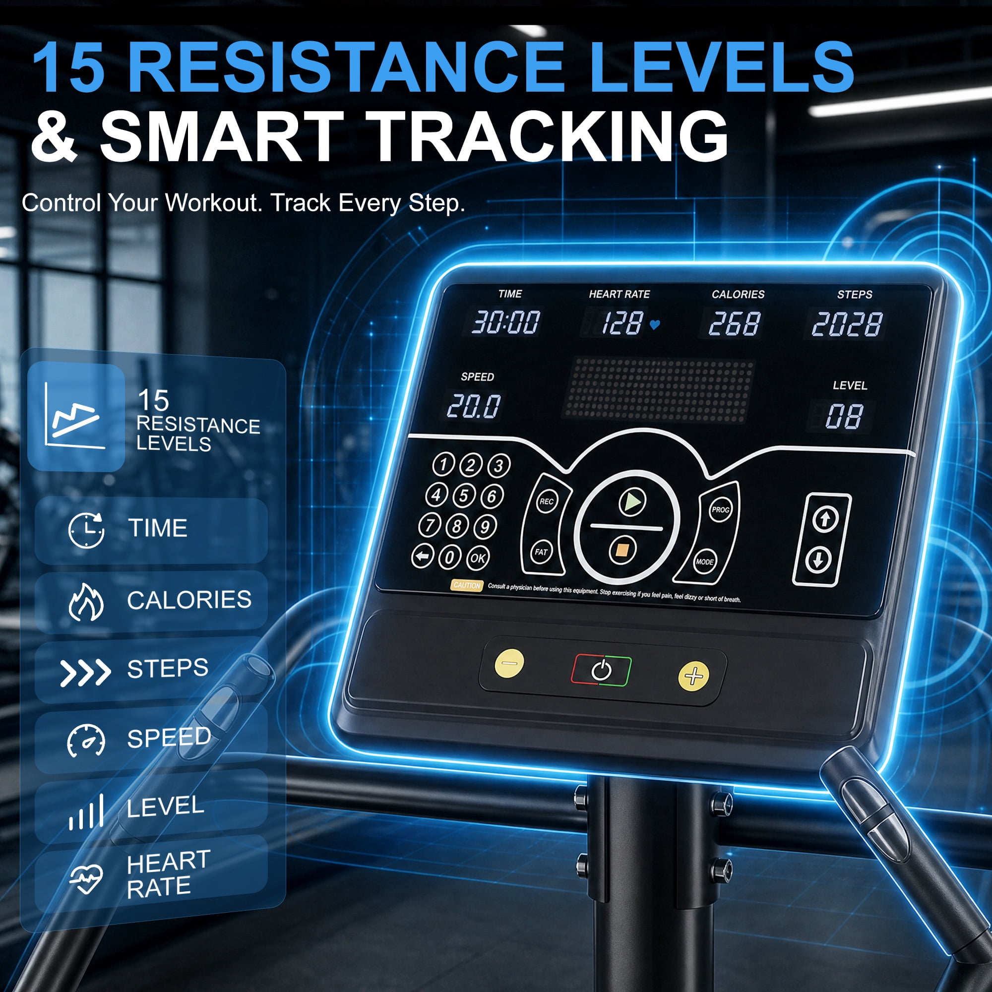 INTRTLOCKINGING TILES Stair Stepper Machine, 375 LB Capacity with 15 Resistance Levels for Home Cardio & Strength Training