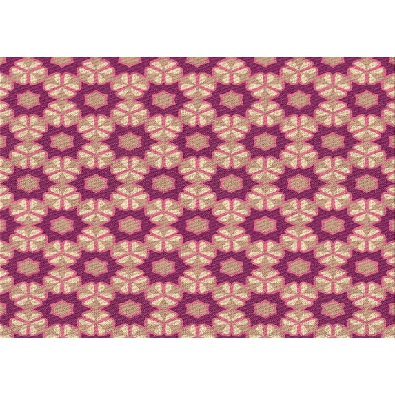Ahgly Company Machine Washable Indoor Rectangle Transitional Pink Lemonade Pink Area Rugs, 5' x 8'