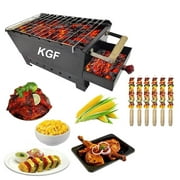 KGF Charcoal Barbeque Grill Set for Home And Garden with 6 skewers (Out Door BBQ)