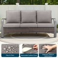thumbnail image 6 of Unnifurnzi Wicker Outdoor Couch-High Back Patio Couch with 4" Thick Cushions Outdoor Sofa for Deck Porch Lawn Garden Backyard-Brown/Gray, 6 of 7