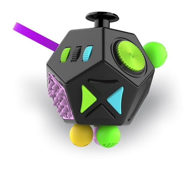 Minilopa Fidget Dodecagon 12 Side Fidget Cube Relieves Stress And Anxiety Anti Depression Cube For Children And Adults With Adhd Add Ocd Autism B2 Black Colorful B2 Black Colorful Walmart Com Walmart Com