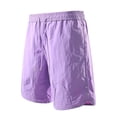 thumbnail image 5 of Men's Nylon Spandex Blend Casual Sports Shorts, Sweat Wicking Flexible Drawstring Elastic Waist Zipper Side Pockets for Training Walking Beach | TruHer,Purple XL, 5 of 9