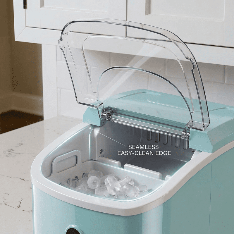 Countertop Nugget Ice Maker,Chewable Pellet Ice Machine with Self-Cleaning Function, 33 lbs/24H Portable Ice Maker for Home, Kitchen, and Office, Green