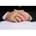 thumbnail image 2 of RYLOS Men's Rings Yellow Gold Plated Silver Ring With Diamonds and TIGER EYE Set in Designer Nugget Style Rings For Men Size 13, 2 of 8