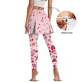 thumbnail image 3 of SCRAWLGOD Love Red Pink Stretchy Golf Skirt with Leggings for Women Comfortable Casual Pickleball Skorts Leggings Moisture-Wicking Comfy Tennis Yoga Pants, S, 3 of 7
