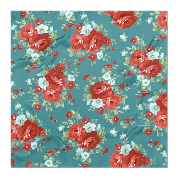Head Scarf for Women,27.5 Inches Pioneer Colorful Flowers Square Like Head Scarf for Women,Silk Bandana Hair Wrap Neck Scarf for Women's