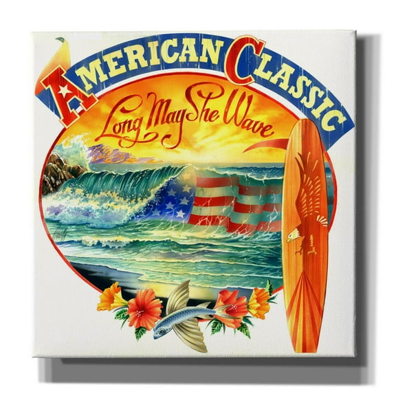 Epic Graffiti 'American Classic' by James Mazzotta, Canvas Wall Art, 12"x12"