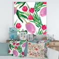 thumbnail image 2 of Designart 'Blooming Beautiful Pink Tulips Flowers On White' Traditional Framed Canvas Wall Art Print, 2 of 5