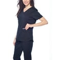 thumbnail image 4 of Dagacci Medical Uniform Women's Fitted Y Neck Natural Stretch Scrub Set (Black,XXS), 4 of 5