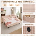 thumbnail image 5 of Twin Size Gingham Daybed with Trundle, Wave Shaped Sofa Bed with USB Port, No Box Spring Needed, 5 of 10