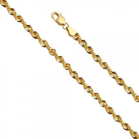 14K Gold 3.3mm French Hollow Rope : 22"