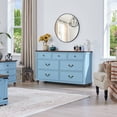 thumbnail image 3 of Joaxswe Classic 3-Piece Adult Farmhouse Engineered Wood Bedroom Furniture Set Blue 2 Square Drawer Set, 3 of 11