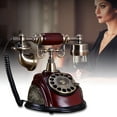 thumbnail image 6 of NEW Vintage Antique Corded Telephone Rotary Dial Desk Phone Old Fashioned French Style Table-Standing 10*6.5*8.27in for Homes, Hotels, Schools, 6 of 17