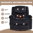 thumbnail image 6 of JONPONY Manual Recliner Chair with Heat Therapy and Massage Function, Heavy Duty Reclining Mechanism Massage Chair, Elderly Single Rocker Sofa with Cup Holders for Bedroom Home Theater，Black, 6 of 11