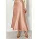 thumbnail image 3 of Falda PRETTYGARDEN Satinada Midi Fluida de Cintura Alta Champagne Talla L, 3 of 7