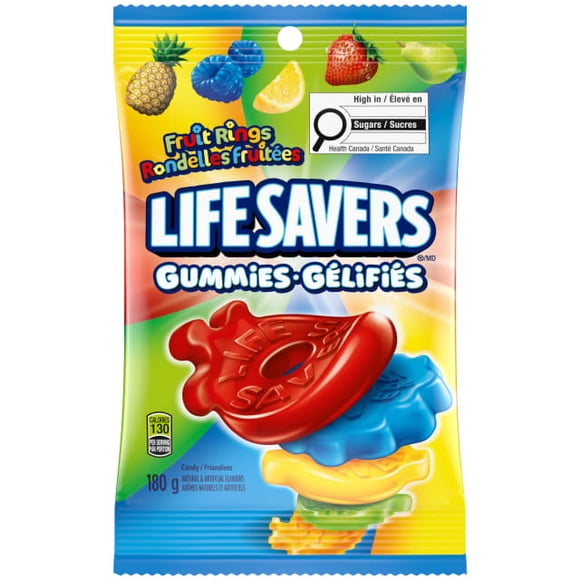 LIFESAVERS, Fruit Rings Gummy Candy, Bag, 180g