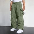 thumbnail image 7 of Quotay Kids Cargo Pants with Multiple Pockets for Boys and Girls Outdoor Casual Play Everyday Comfortable Trousers for Boys 5-14 Years Dark Green,5-6 Years, 7 of 7