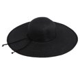thumbnail image 1 of Sombrero de paja de mujer Hugo plegable Verano Borde Ancho negro, 1 of 5