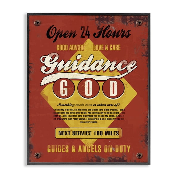 Stupell Industries Eclectic God Guidance Inspirational Vintage Comic Book Design Black Framed Giclee Art, 11 x 14, by Estera Kecek