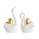 thumbnail image 3 of 2 figuras de cisne de cerámica para decoración de pareja, adorno para sala de estar. Blanco, 3 of 9