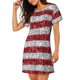 thumbnail image 2 of Easygdp America Flag Glitter Camisón de manga corta para mujer, informal, estampado, 2 of 6