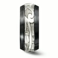 thumbnail image 3 of Edward Mirell Black Ti & Sterling Silver Inlay Polished Scroll Ring Size 13, 3 of 4