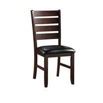 ACME Urbana Faux Leather Dining Side Chair in Black and Cherry (Set of 2)