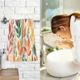 thumbnail image 7 of Yayeee 2 Pack Hand Towels for Bathroom 100% Cotton 16" x 28" Soft Absorbent Kitchen Towel, Orange Leaves, 7 of 7